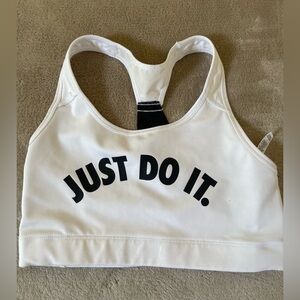 Nike -Just Do It White -Sports Bra - Size Med